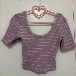 Urban Outfitters Lavender Striped Crop Top